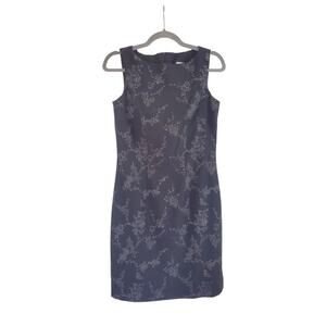 CDC Caren Desiree Vintage Black Copper Glitter Floral Sheath Dress, Size 6